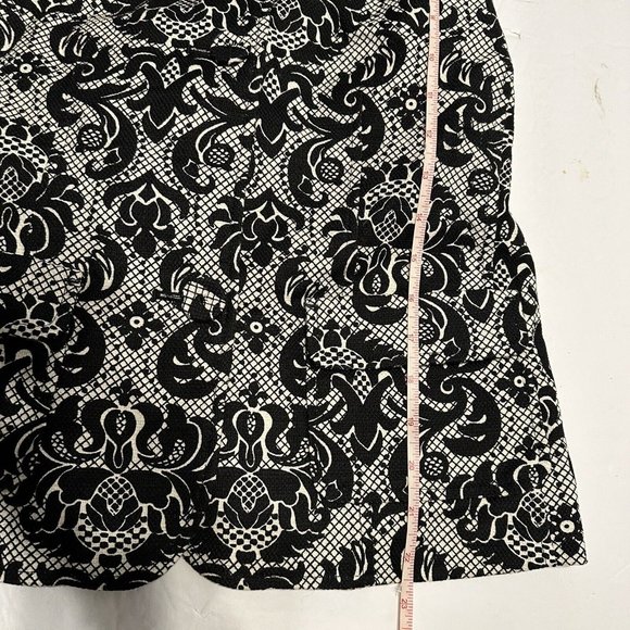 TALBOTS BLACK & WHITE DAMASK FLORAL LACE PATTERN JACKET BLAZER 4 PETITE - Picture 6 of 8